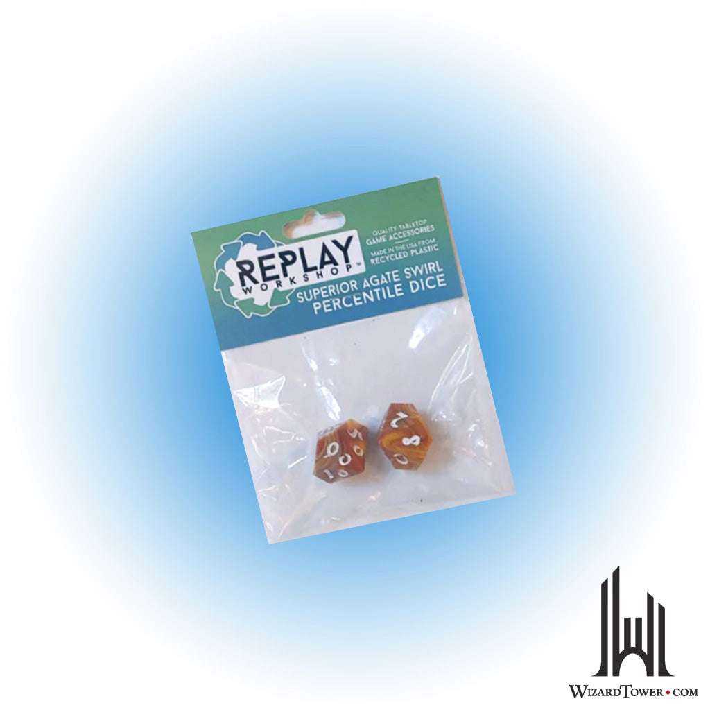 Dice Set - Superior Agate Swirl Recycled d10% 2ct
