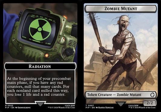 Radiation (0022) // Zombie Mutant (0007) Double-Sided Token