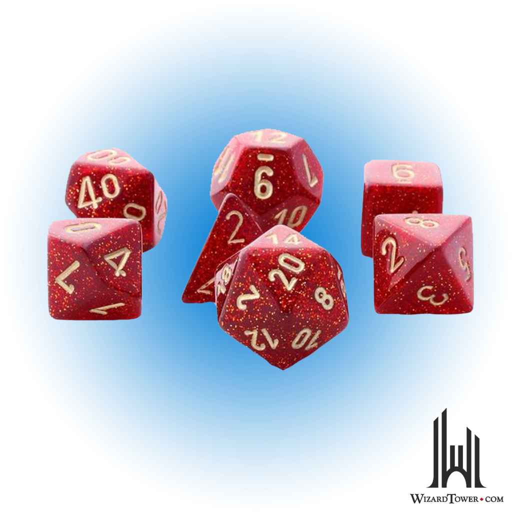 Dice Set - Glitter Red 7ct