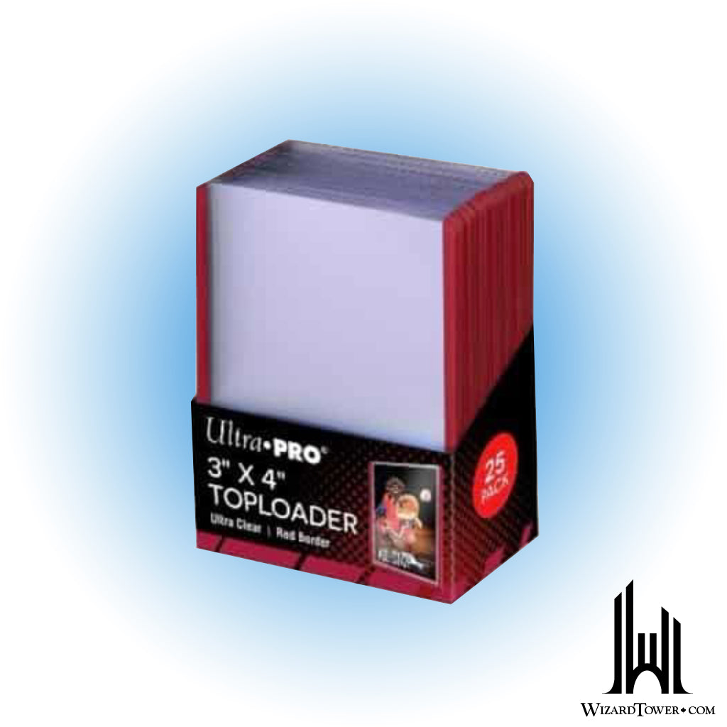 Toploader - Red Border 3" x 4" Pack of 25