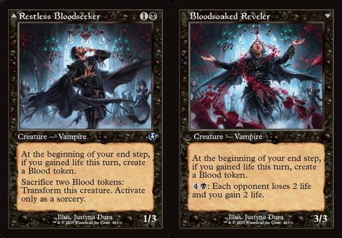 Restless Bloodseeker // Bloodsoaked Reveler (0463) (Retro Frame)