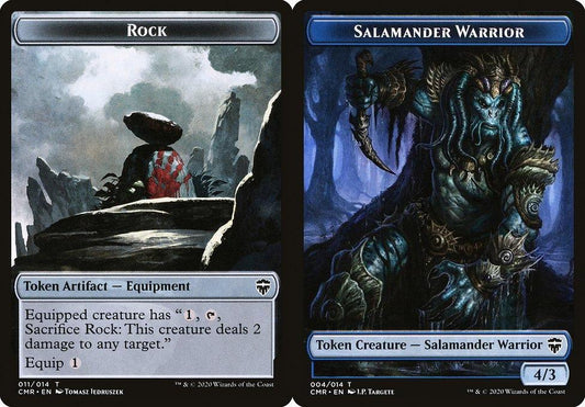 Rock (011) // Salamander Warrior (004) Double-Sided Token - Foil