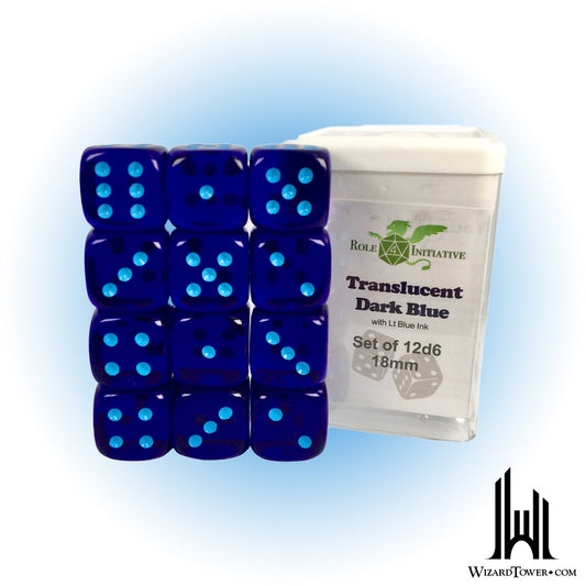 Dice Set - Translucent Blue / Light Blue 18mm d6 12ct