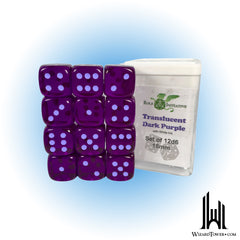 Dice Set - Translucent Purple / Blue 18mm d6 12ct