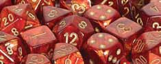 Dice Set - Scarab Scarlet / Gold 7ct