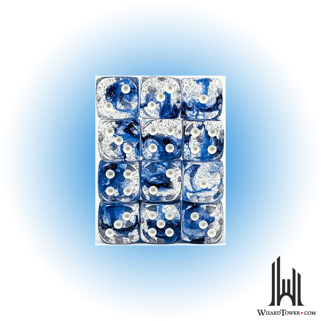 Dice Set - Sunken Silver 18mm d6 12ct