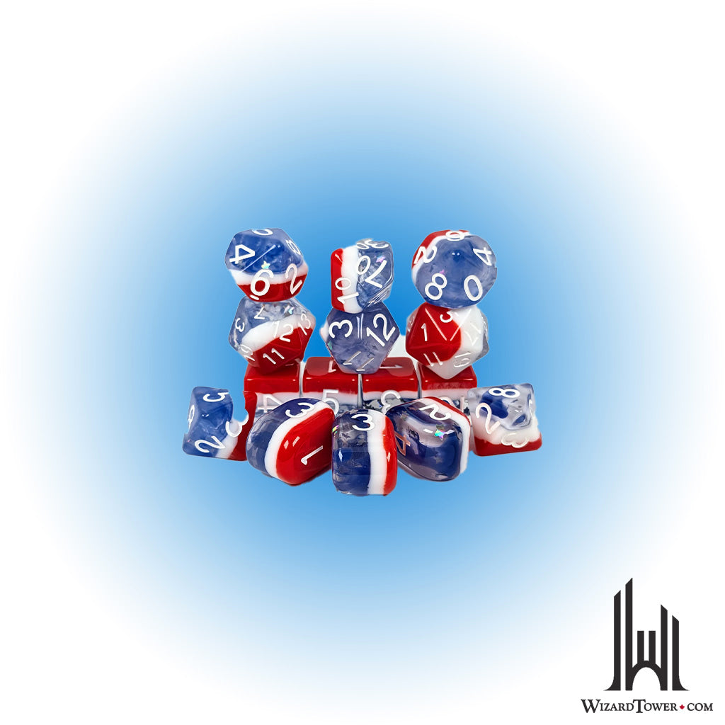 Dice Set - Stars & Stripes 15ct