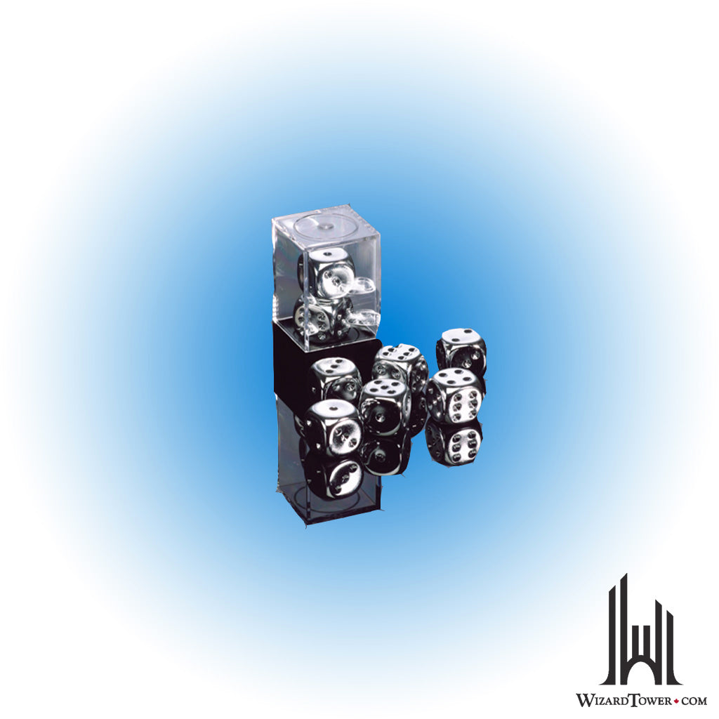 Dice Set - Metal-Plated Silver d6 2ct