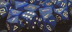 Dice Set - Speckled Golden Cobalt 7ct