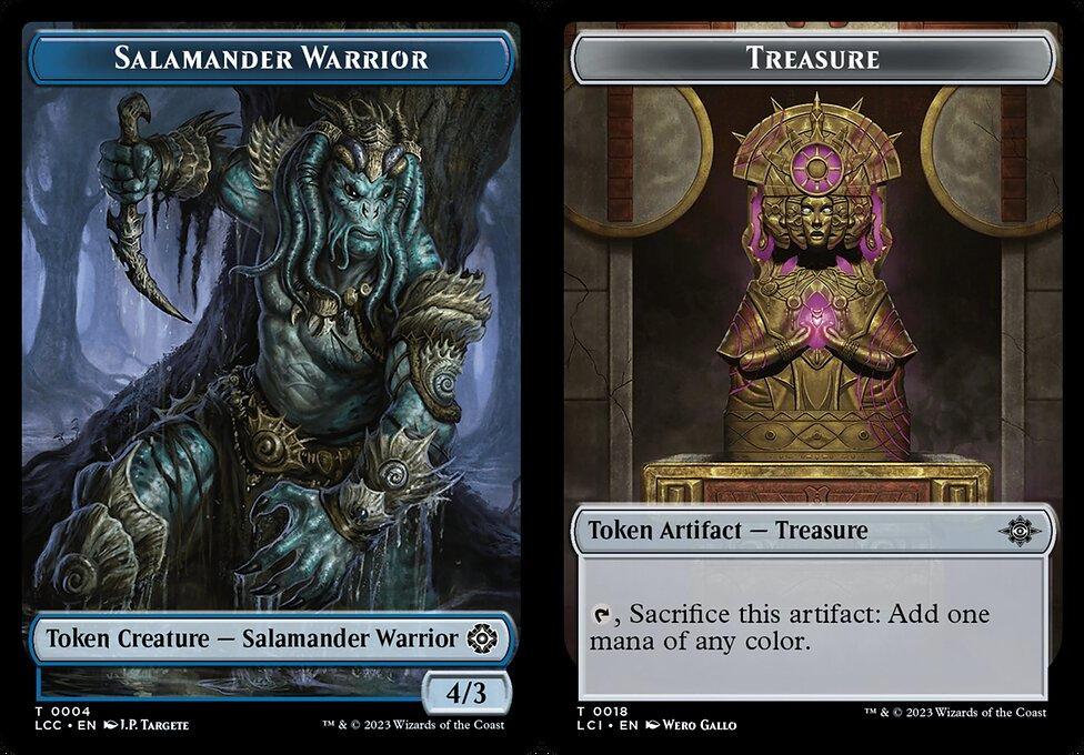Salamander Warrior (0004) // Treasure (0018) Double-Sided Token