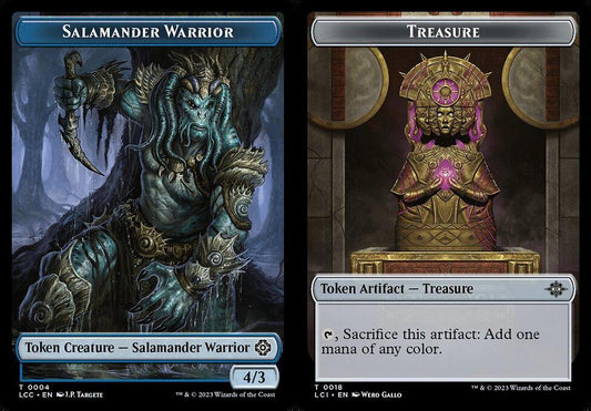 Salamander Warrior (0004) // Treasure (0018) Double-Sided Token