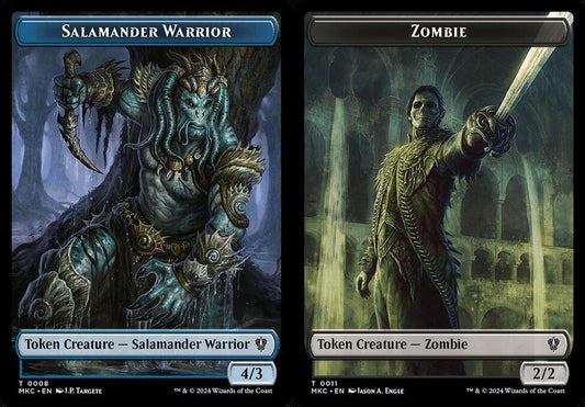 Salamander Warrior (0008) // Zombie (0011) Double-Sided Token