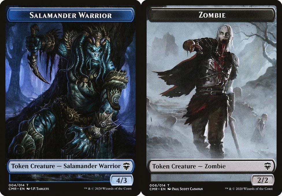 Salamander Warrior (004) // Zombie (006) Double-Sided Token - Foil
