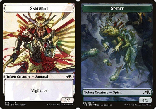 Samurai (003) // Spirit (011) Double-Sided Token - Foil
