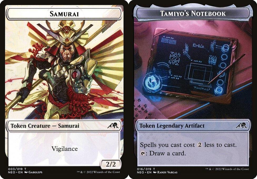 Samurai (003) // Tamiyo's Notebook (016) Double-Sided Token - Foil