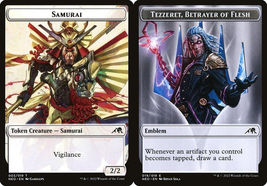 Samurai (003) // Tezzeret, Betrayer of Flesh Emblem (019) Double-Sided Token - Foil