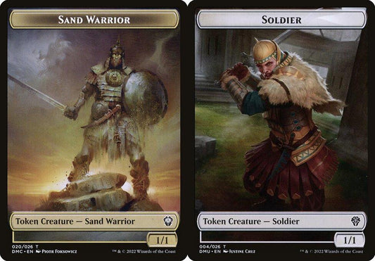 Sand Warrior (020) // Soldier (004) Double-Sided Token - Foil
