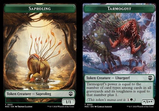 Saproling (0021) // Tarmogoyf (0022) Double-Sided Token