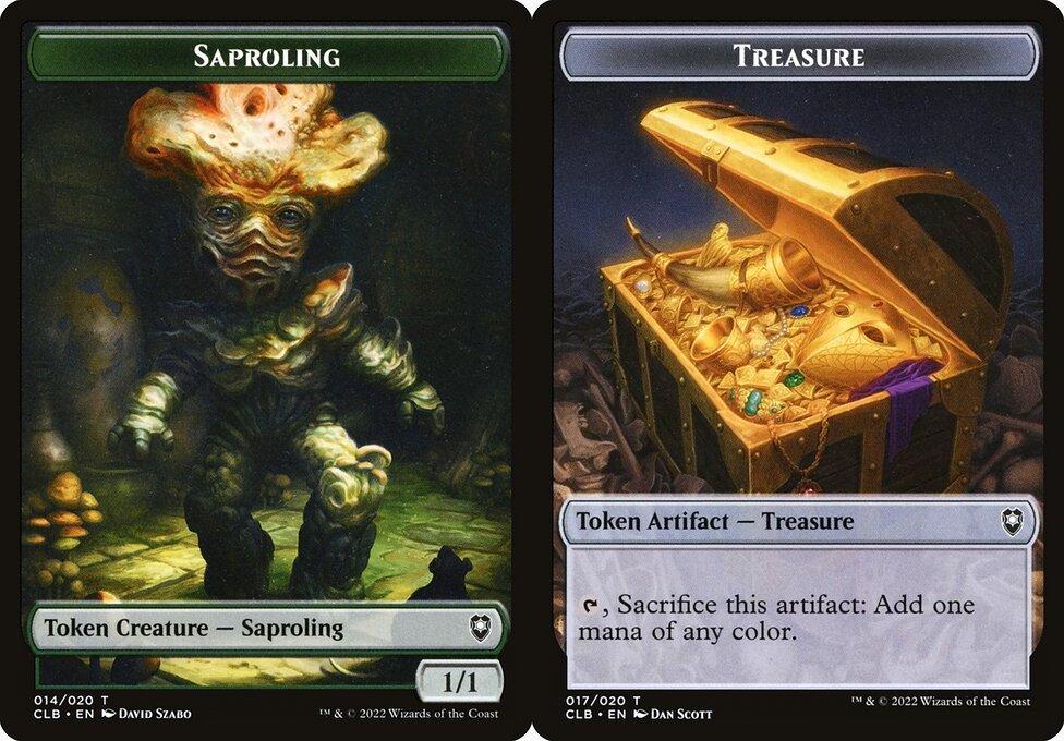 Saproling (014) // Treasure (017) Double-Sided Token - Foil