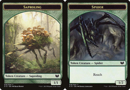 Saproling (016) // Spider (018) Double-Sided Token