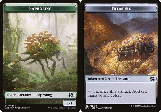 Saproling (017) // Treasure (022) Double-Sided Token - Foil