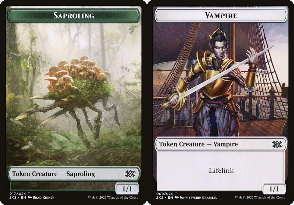 Saproling (017) // Vampire (009) Double-Sided Token - Foil