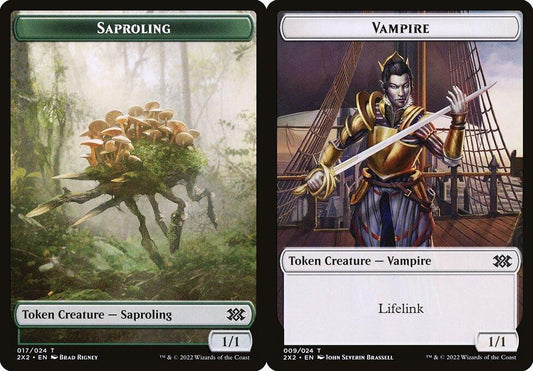 Saproling (017) // Vampire (009) Double-Sided Token - Foil