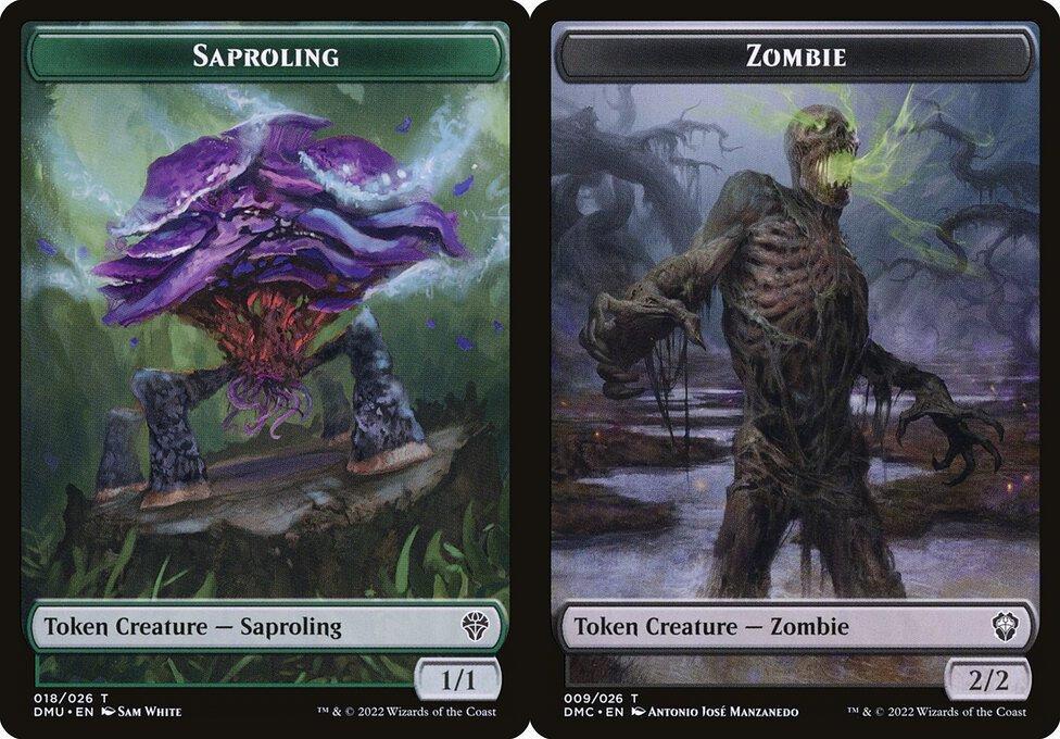 Saproling (018) // Zombie (009) Double-Sided Token - Foil