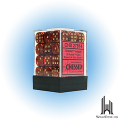 Dice Set - Scarab Scarlet / Gold 12mm d6 36ct