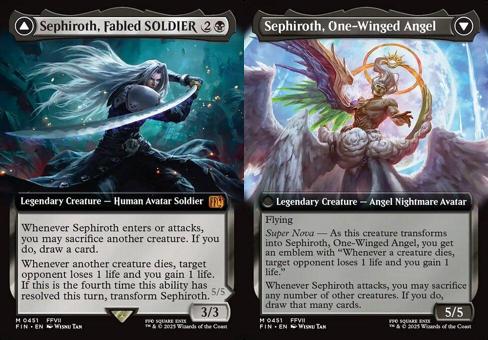 Sephiroth, Fabled SOLDIER // Sephiroth, One-Winged Angel (0451) (Extended Art)