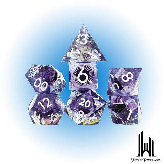 Dice Set - Sharp-Edged Midnight 7ct