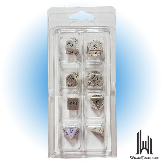 Dice Set - Metal Silver 7ct