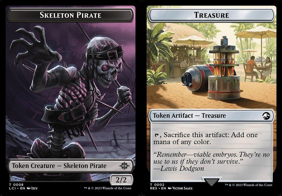 Skeleton Pirate (0008) // Treasure (0002) Double-Sided Token - Foil