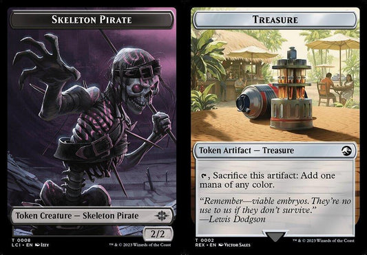 Skeleton Pirate (0008) // Treasure (0002) Double-Sided Token - Foil
