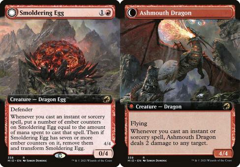 Smoldering Egg // Ashmouth Dragon (358) (Extended Art)