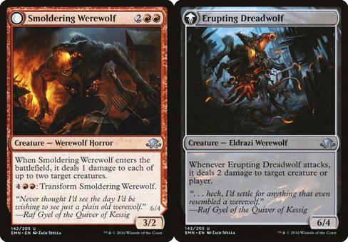 Smoldering Werewolf // Erupting Dreadwolf - Foil