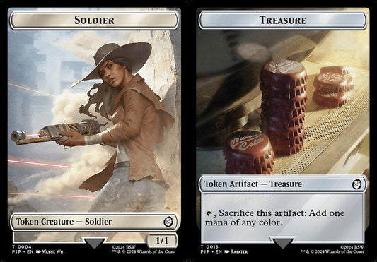 Soldier (0004) // Treasure (0018) Double-Sided Token - Foil