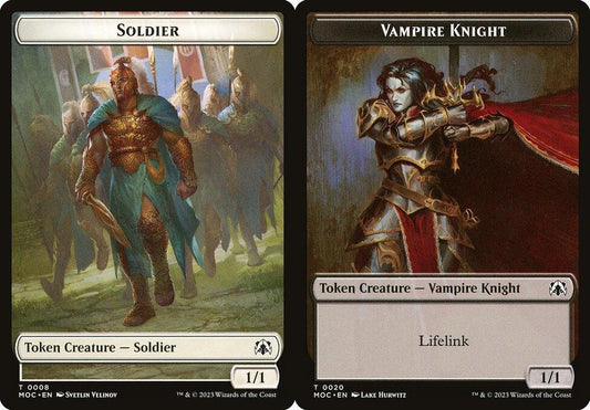 Soldier (0008) // Vampire Knight (0020) Double-Sided Token