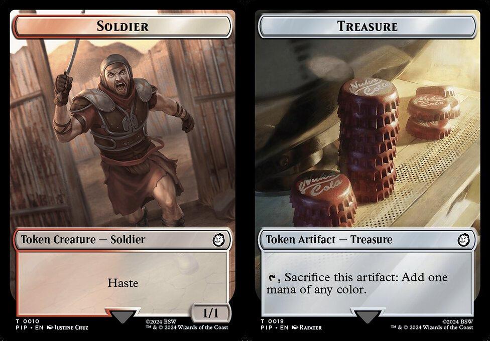 Soldier (0010) // Treasure (0018) Double-Sided Token - Foil