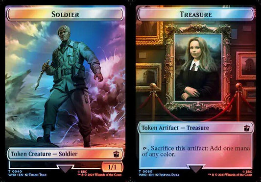 Soldier (0040) // Treasure (0060) Double-Sided Token - Surge Foil