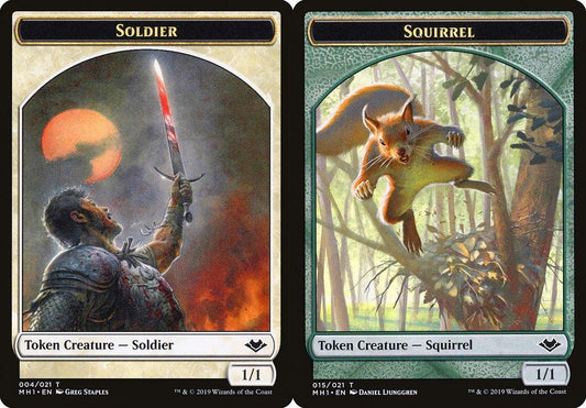 Soldier (004) // Squirrel (015) Double-Sided Token