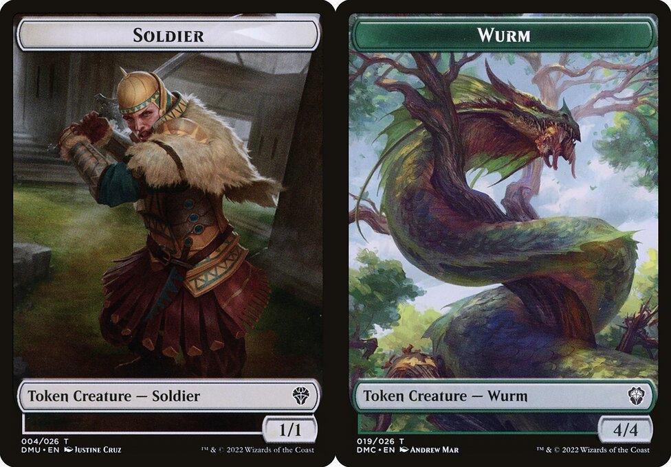 Soldier (004) // Wurm (019) Double-Sided Token - Foil