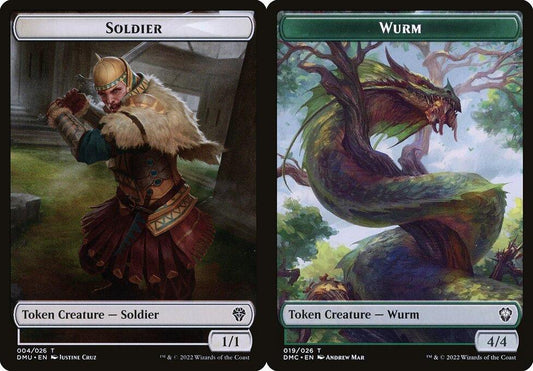 Soldier (004) // Wurm (019) Double-Sided Token - Foil
