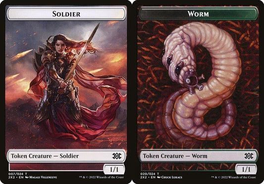 Soldier (007) // Worm (020) Double-Sided Token - Foil