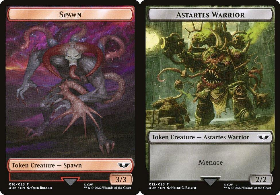 Spawn (016) // Astartes Warrior (012) Double-Sided Token - Surge Foil