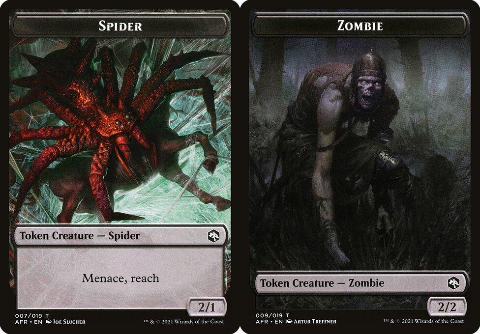 Spider (007) // Zombie (008) Double-Sided Token - Foil