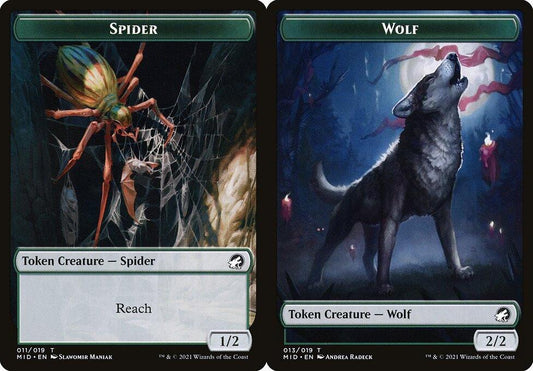 Spider (011) // Wolf (013) Double-Sided Token - Foil