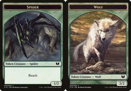 Spider (018) // Wolf (019) Double-Sided Token