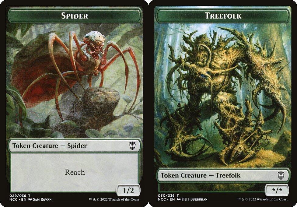Spider (029) // Treefolk (030) Double-Sided Token