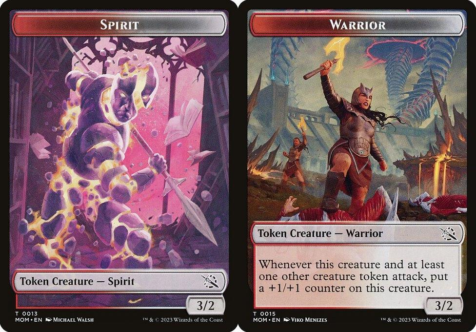 Spirit (0013) // Warrior (0015) Double-Sided Token - Foil